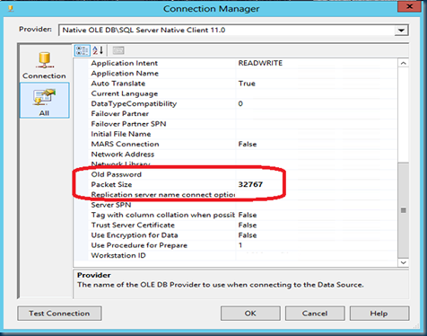 Change the packet size in via the Cube Data Source Connection 'All' section.